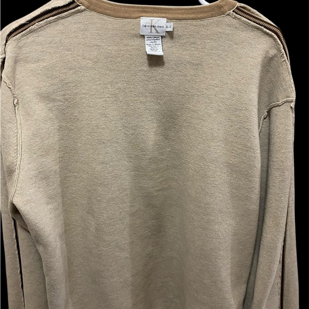 Calvin Klein XL Men's Cream Sweater - Picture 5 of 6